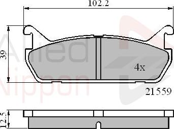 ALLIED NIPPON ADB0875 - Гальмівні колодки, дискові гальма autozip.com.ua