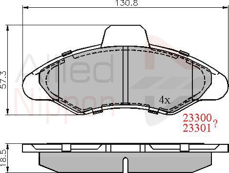 ALLIED NIPPON ADB0393 - Гальмівні колодки, дискові гальма autozip.com.ua