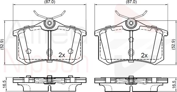 ALLIED NIPPON ADB03653 - Гальмівні колодки, дискові гальма autozip.com.ua