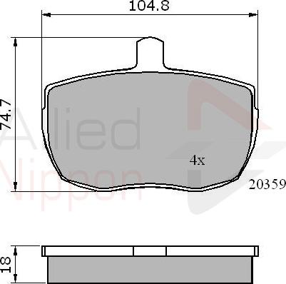 ALLIED NIPPON ADB0319 - Гальмівні колодки, дискові гальма autozip.com.ua
