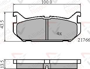 ALLIED NIPPON ADB0327 - Гальмівні колодки, дискові гальма autozip.com.ua