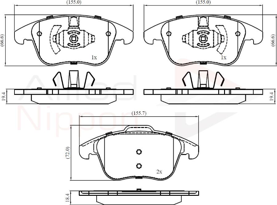 ALLIED NIPPON ADB02441 - Гальмівні колодки, дискові гальма autozip.com.ua