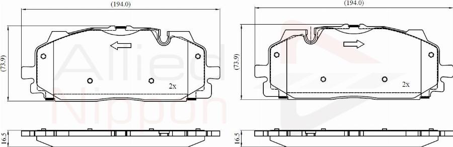 ALLIED NIPPON ADB02443 - Гальмівні колодки, дискові гальма autozip.com.ua