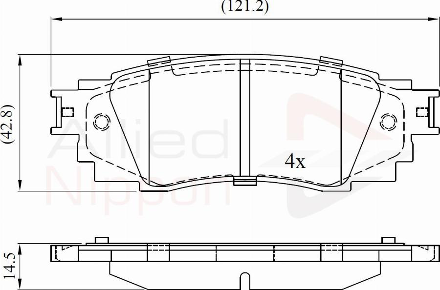 ALLIED NIPPON ADB02430 - Гальмівні колодки, дискові гальма autozip.com.ua