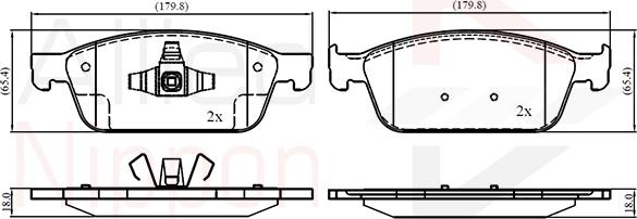 ALLIED NIPPON ADB02196 - Гальмівні колодки, дискові гальма autozip.com.ua