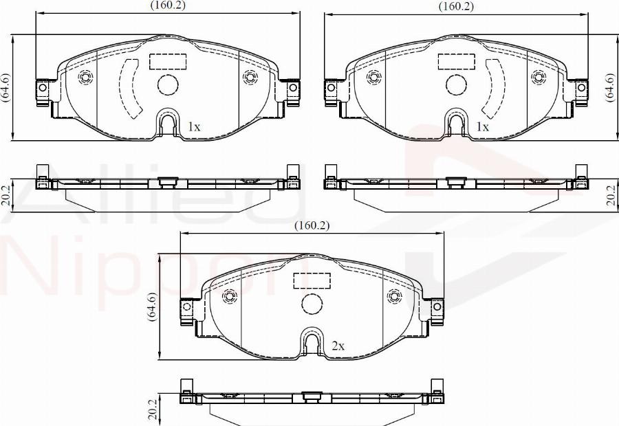 ALLIED NIPPON ADB02158 - Гальмівні колодки, дискові гальма autozip.com.ua