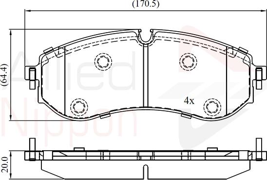 ALLIED NIPPON ADB02845 - Гальмівні колодки, дискові гальма autozip.com.ua