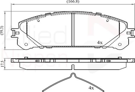 ALLIED NIPPON ADB02267 - Гальмівні колодки, дискові гальма autozip.com.ua