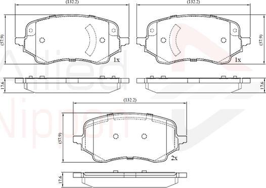 ALLIED NIPPON ADB02740 - Гальмівні колодки, дискові гальма autozip.com.ua