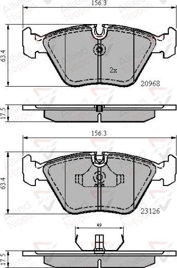 ALLIED NIPPON ADB0798 - Гальмівні колодки, дискові гальма autozip.com.ua
