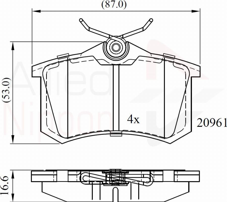 ALLIED NIPPON ADB0797 - Гальмівні колодки, дискові гальма autozip.com.ua