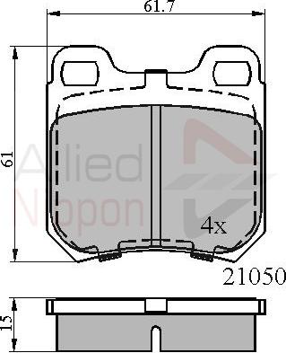 ALLIED NIPPON ADB0741 - Гальмівні колодки, дискові гальма autozip.com.ua