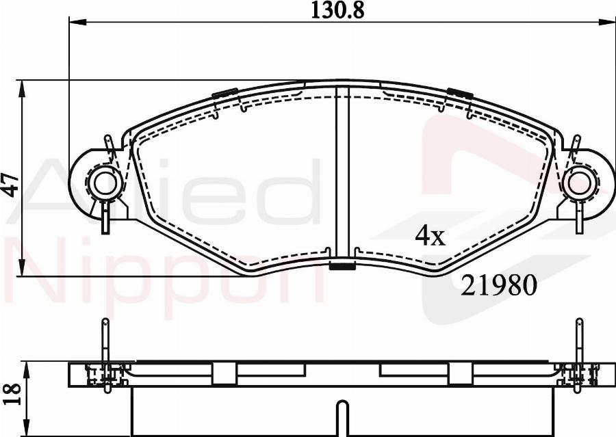 ALLIED NIPPON ADB0704 - Гальмівні колодки, дискові гальма autozip.com.ua