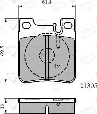 ALLIED NIPPON ADB0702 - Гальмівні колодки, дискові гальма autozip.com.ua