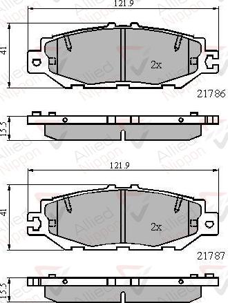 ALLIED NIPPON ADB0788 - Гальмівні колодки, дискові гальма autozip.com.ua