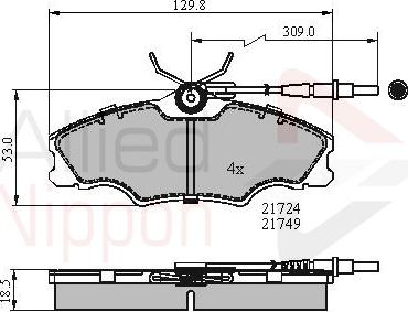 ALLIED NIPPON ADB1433 - Гальмівні колодки, дискові гальма autozip.com.ua