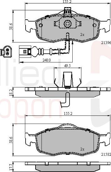 ALLIED NIPPON ADB1514 - Гальмівні колодки, дискові гальма autozip.com.ua