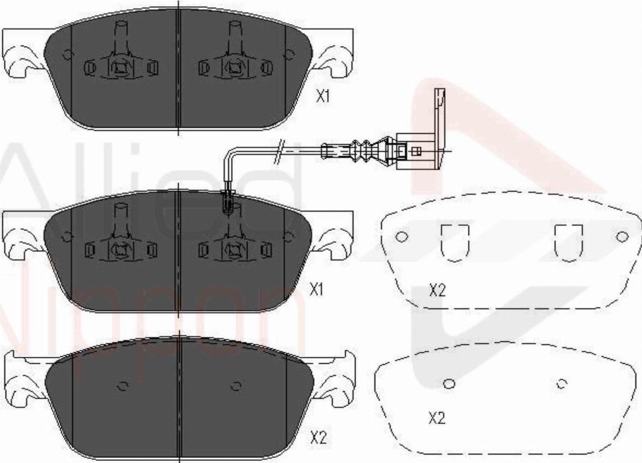 ALLIED NIPPON ADB16002 - Гальмівні колодки, дискові гальма autozip.com.ua