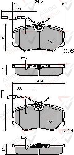 ALLIED NIPPON ADB11098 - Гальмівні колодки, дискові гальма autozip.com.ua