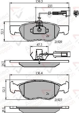 ALLIED NIPPON ADB11016 - Гальмівні колодки, дискові гальма autozip.com.ua