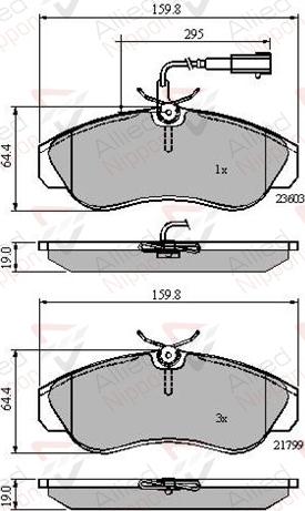 ALLIED NIPPON ADB11032 - Гальмівні колодки, дискові гальма autozip.com.ua