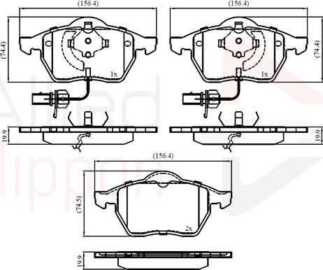 ALLIED NIPPON ADB11025 - Гальмівні колодки, дискові гальма autozip.com.ua