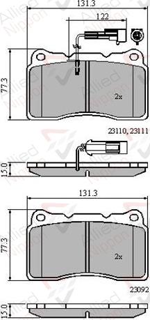ALLIED NIPPON ADB11022 - Гальмівні колодки, дискові гальма autozip.com.ua