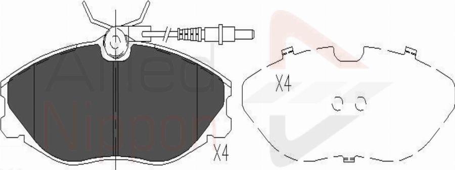 ALLIED NIPPON ADB11129 - Гальмівні колодки, дискові гальма autozip.com.ua