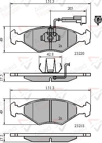 ALLIED NIPPON ADB11295 - Гальмівні колодки, дискові гальма autozip.com.ua