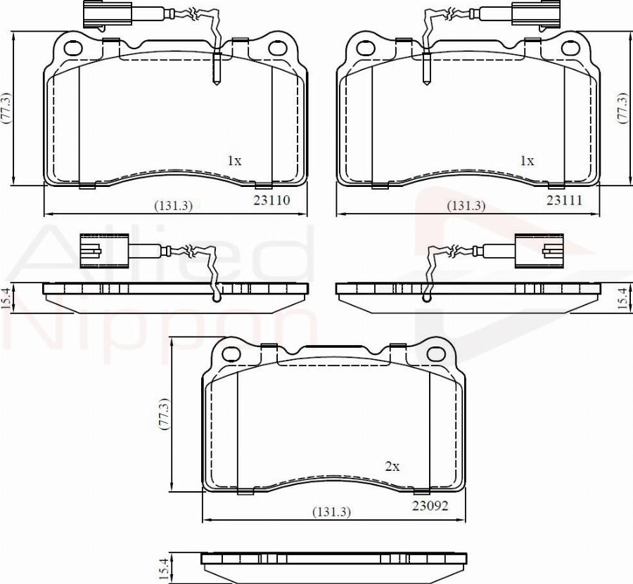 ALLIED NIPPON ADB11721 - Гальмівні колодки, дискові гальма autozip.com.ua