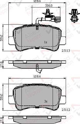 ALLIED NIPPON ADB12105 - Гальмівні колодки, дискові гальма autozip.com.ua