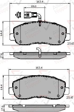 ALLIED NIPPON ADB12106 - Гальмівні колодки, дискові гальма autozip.com.ua