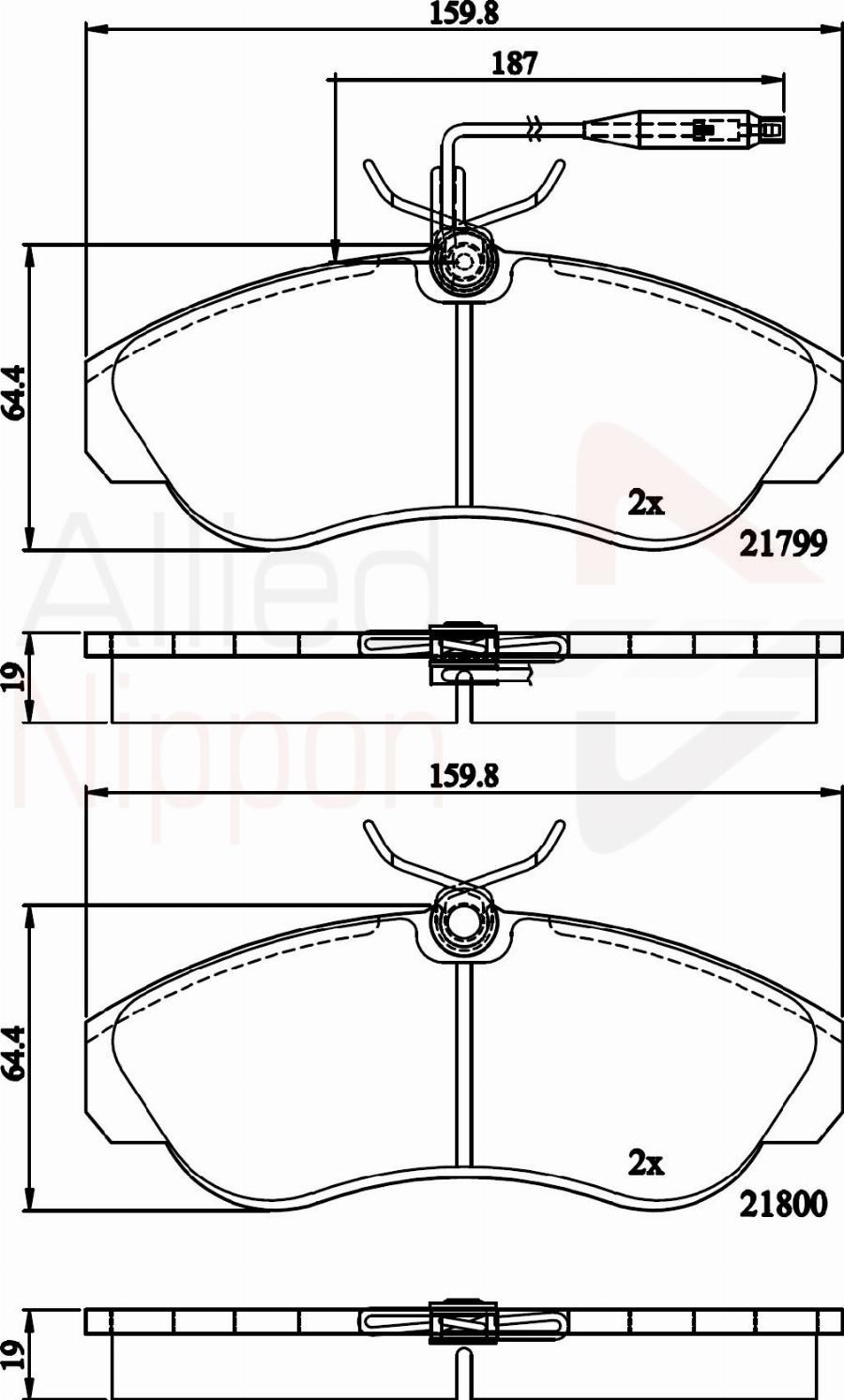 ALLIED NIPPON ADB1275 - Гальмівні колодки, дискові гальма autozip.com.ua