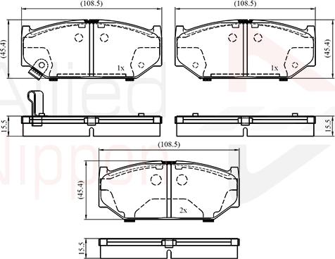 ALLIED NIPPON ADB3998 - Гальмівні колодки, дискові гальма autozip.com.ua