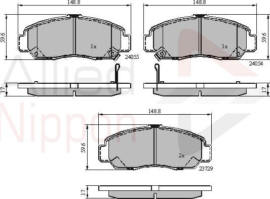 ALLIED NIPPON ADB3949 - Гальмівні колодки, дискові гальма autozip.com.ua