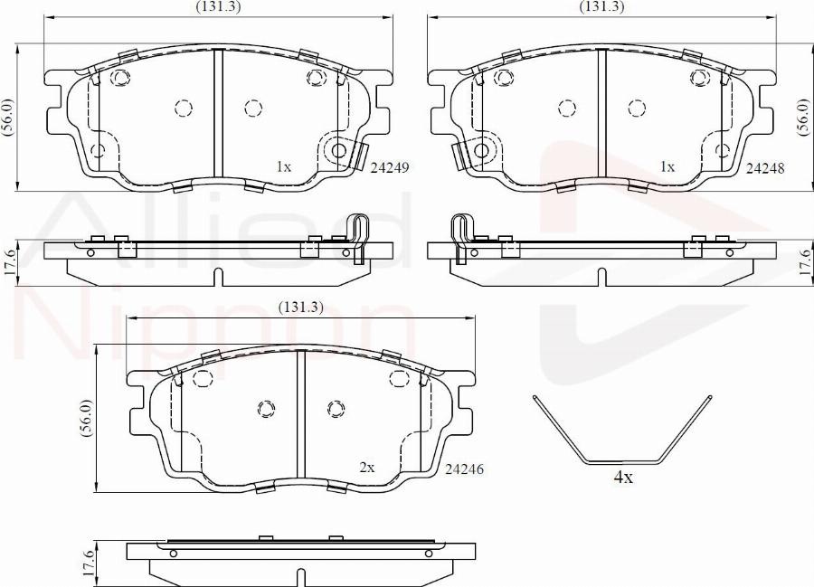 ALLIED NIPPON ADB3948 - Гальмівні колодки, дискові гальма autozip.com.ua