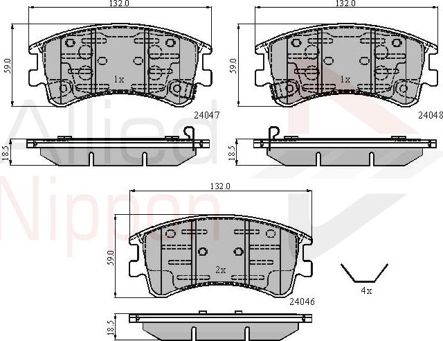 ALLIED NIPPON ADB3950 - Гальмівні колодки, дискові гальма autozip.com.ua