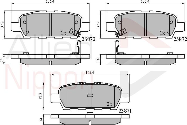ALLIED NIPPON ADB3912 - Гальмівні колодки, дискові гальма autozip.com.ua