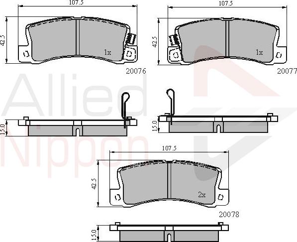 ALLIED NIPPON ADB3458 - Гальмівні колодки, дискові гальма autozip.com.ua