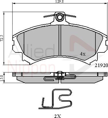 ALLIED NIPPON ADB3462 - Гальмівні колодки, дискові гальма autozip.com.ua