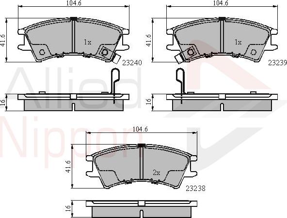 ALLIED NIPPON ADB3488 - Гальмівні колодки, дискові гальма autozip.com.ua