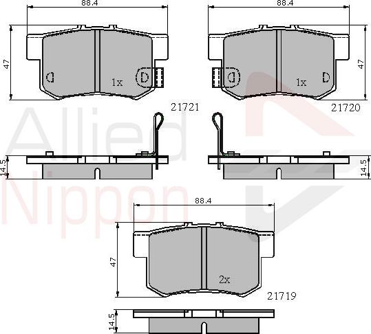 ALLIED NIPPON ADB3471 - Гальмівні колодки, дискові гальма autozip.com.ua