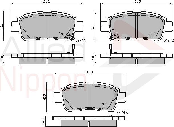 ALLIED NIPPON ADB3582 - Гальмівні колодки, дискові гальма autozip.com.ua