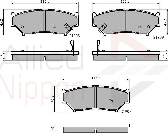 ALLIED NIPPON ADB3587 - Гальмівні колодки, дискові гальма autozip.com.ua