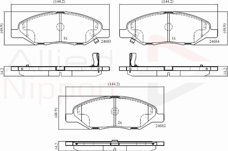 ALLIED NIPPON ADB36044 - Гальмівні колодки, дискові гальма autozip.com.ua