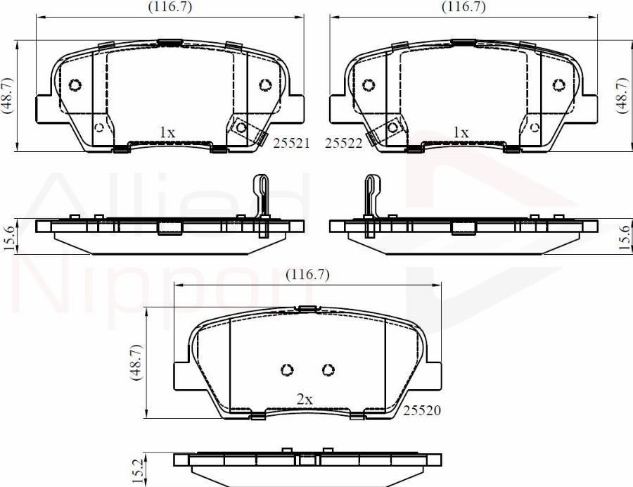 ALLIED NIPPON ADB36009 - Гальмівні колодки, дискові гальма autozip.com.ua