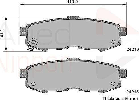 ALLIED NIPPON ADB36088 - Гальмівні колодки, дискові гальма autozip.com.ua