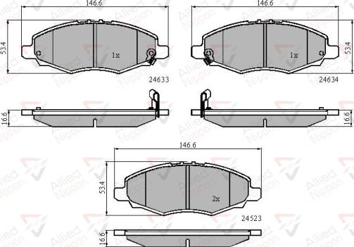 ALLIED NIPPON ADB31508 - Гальмівні колодки, дискові гальма autozip.com.ua