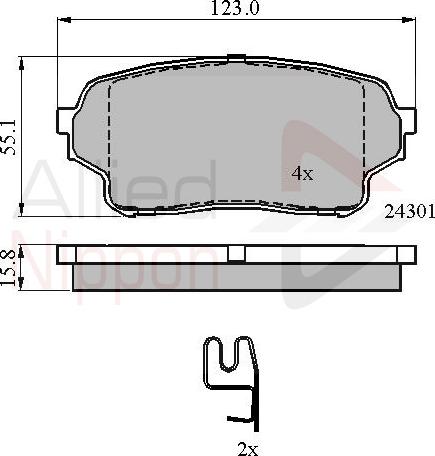 ALLIED NIPPON ADB31523 - Гальмівні колодки, дискові гальма autozip.com.ua