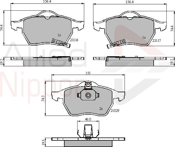 ALLIED NIPPON ADB31167 - Гальмівні колодки, дискові гальма autozip.com.ua